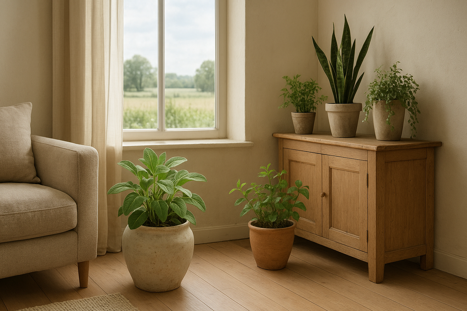 Foto bij Natuurlijke materialen en groen voor een landelijk interieur
